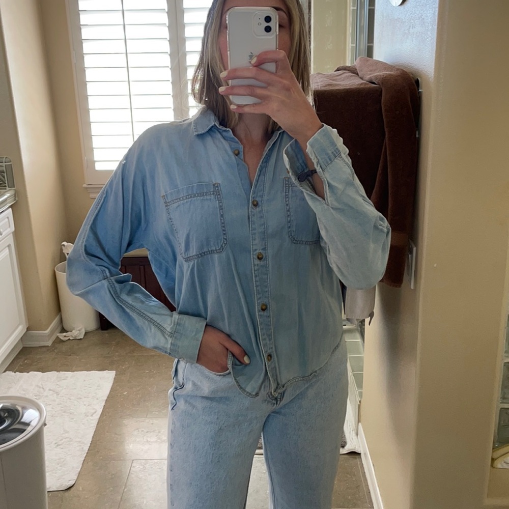 Urban Outfitters Jean Buttoned Down Top